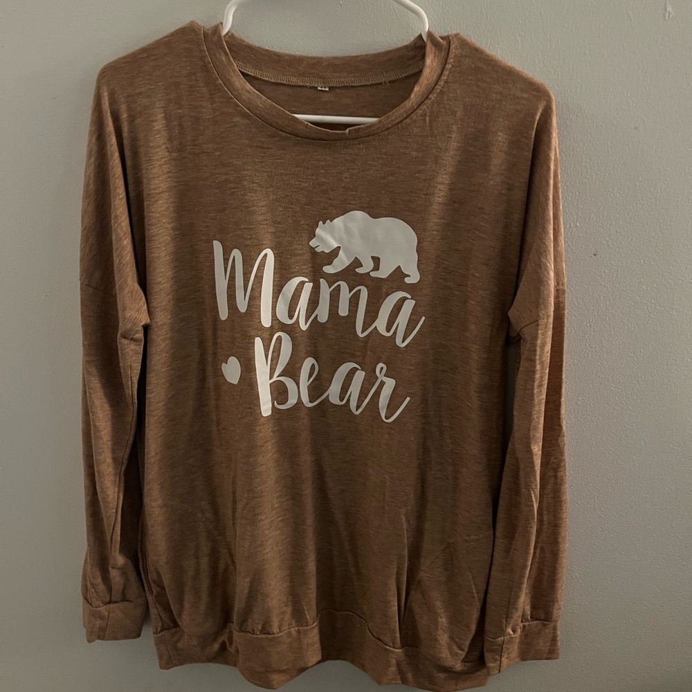 Long sleeve mama bear tee Maternity size medium oversized